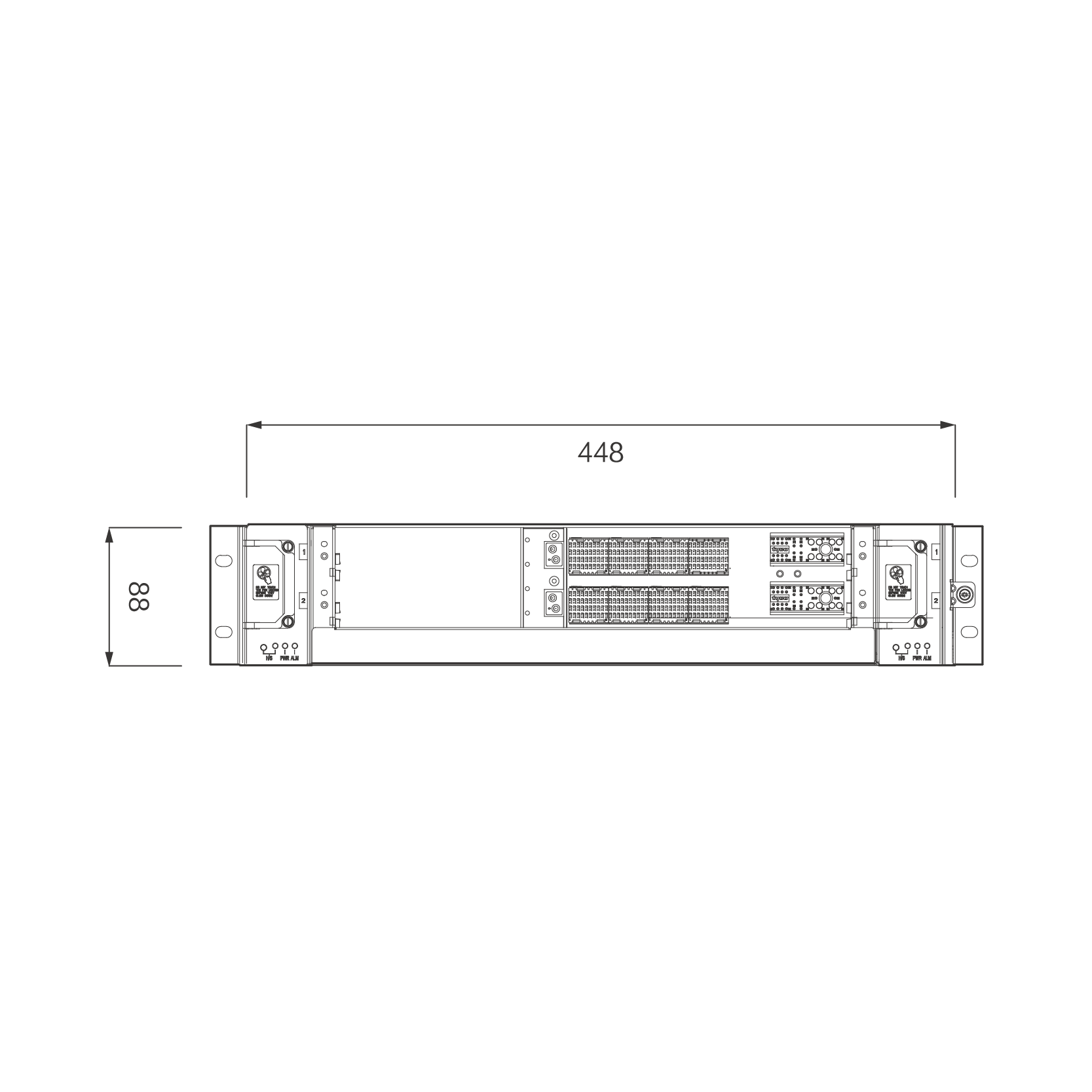 ATCA机箱 2U2S-40G 结构正视图