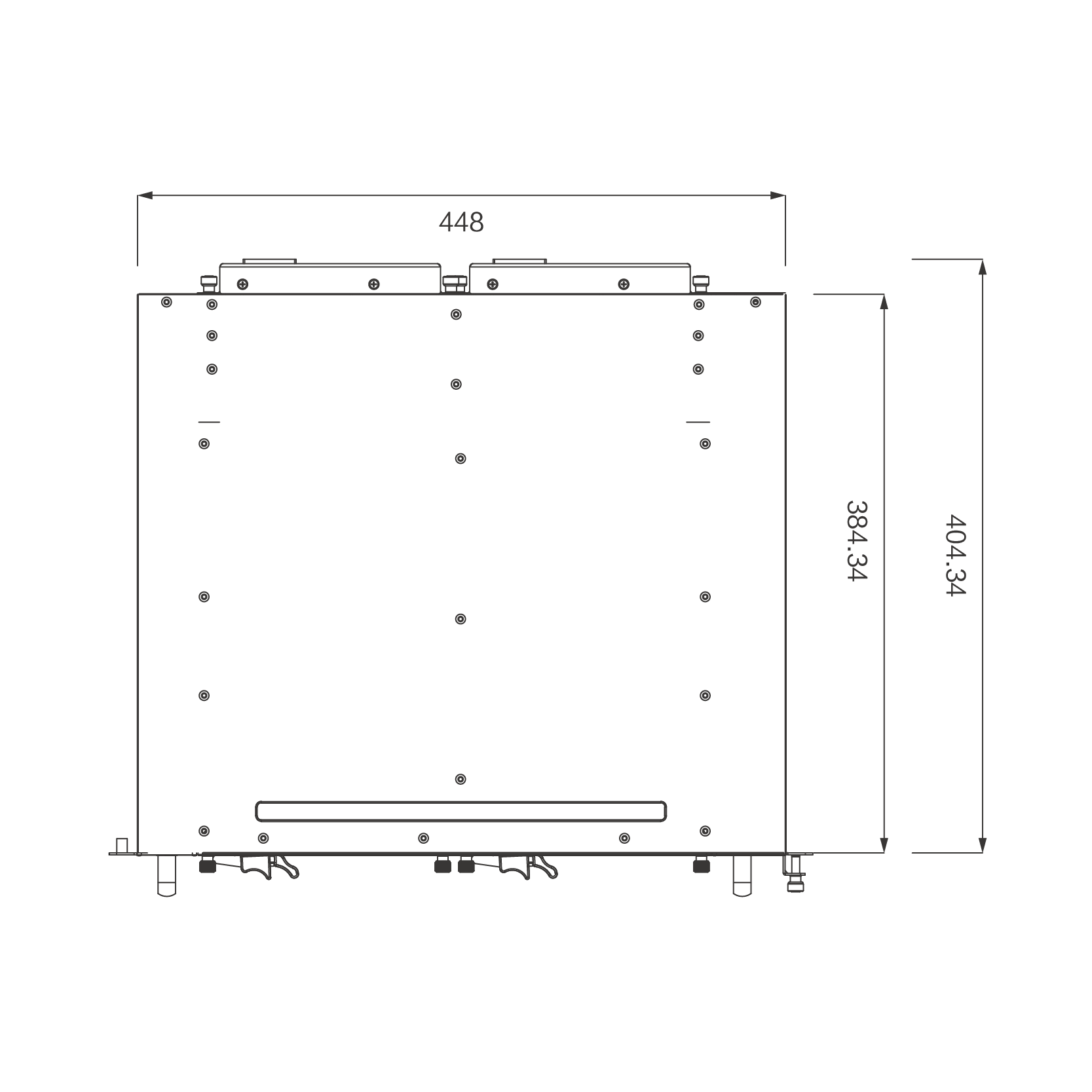 ATCA机箱 3U2S-100G 结构俯视图