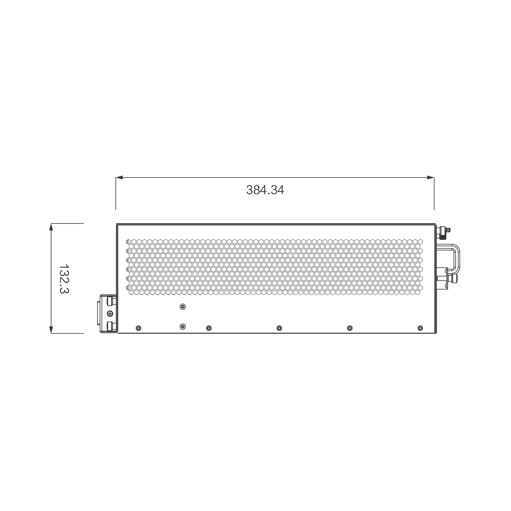 ATCA机箱 3U2S-100G 结构侧视图