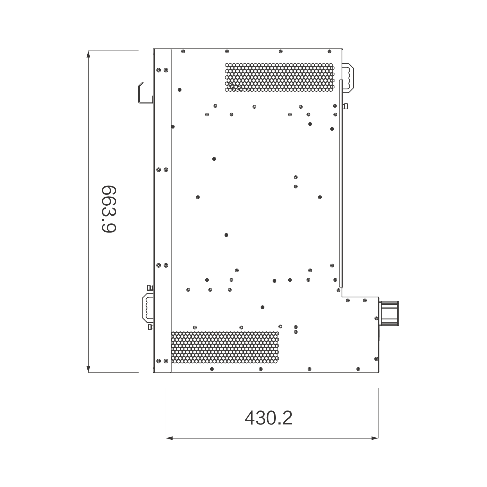 ATCA机箱 15U14S-40G&100G 结构侧视图