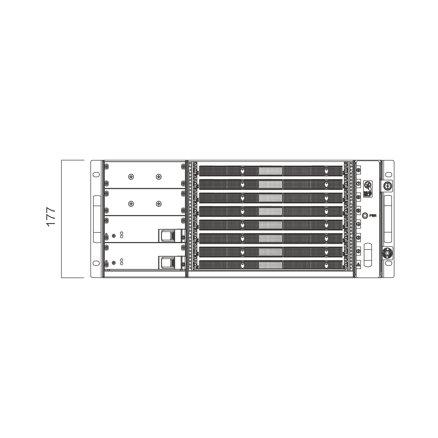 CPCI机箱 4U8S 结构正视图