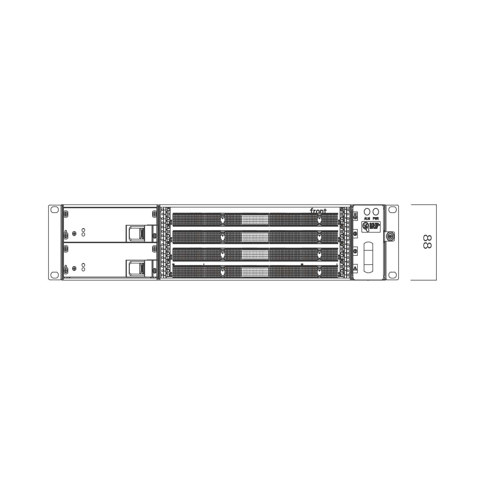 CPCI机箱 2U4S 结构正视图