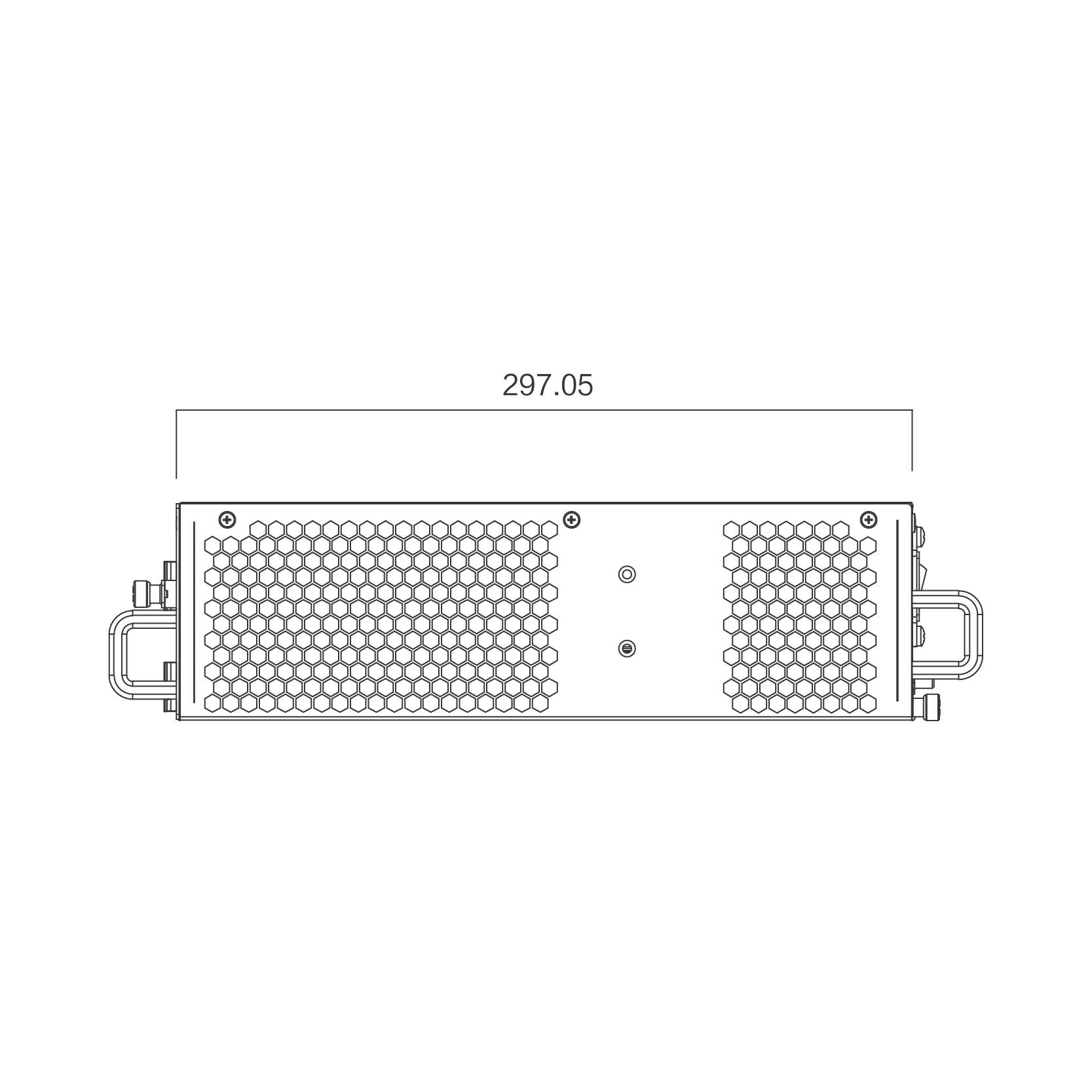 CPCI机箱 2U4S 结构侧视图