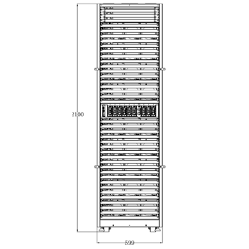 天蝎智能机柜 ITCS-42TX-01-01 结构正视图